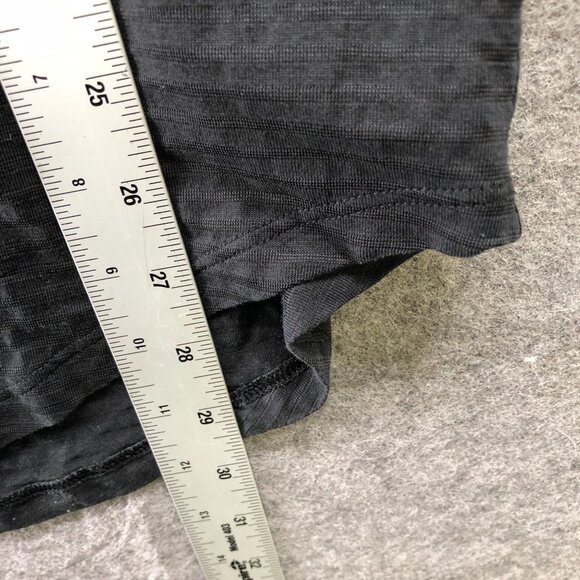 Lululemon Brunswick Muscle Tank Top Womens 10 Black Sheer Striped Curve Hem - Picture 7 of 8